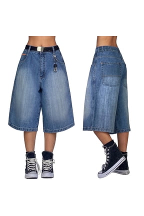 EMMIOL Y2k Baggy Denim Shorts for Women Wide Leg Mid Rise Bermuda Streetwear Boyfriend Shorts with Pockets