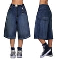 thumbnail image 1 of EMMIOL Y2k Baggy Denim Shorts for Women Wide Leg Mid Rise Bermuda Streetwear Boyfriend Shorts with Pockets, 1 of 9