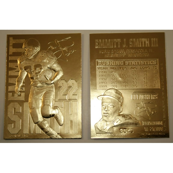 EMMITT SMITH 1995 23KT Gold Card Sculptured NFL Dallas Cowboys Limited NM-MT