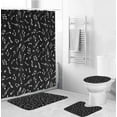 thumbnail image 1 of 4 Pcs Shower Curtain Sets with Rugs Luxurious Navy Blue Marble Bathroom Sets with Shower Curtain and Rugs Modern Abstract Bathroom Decor Accessories for Bathroom Toilet Lid Cover, 1 of 4