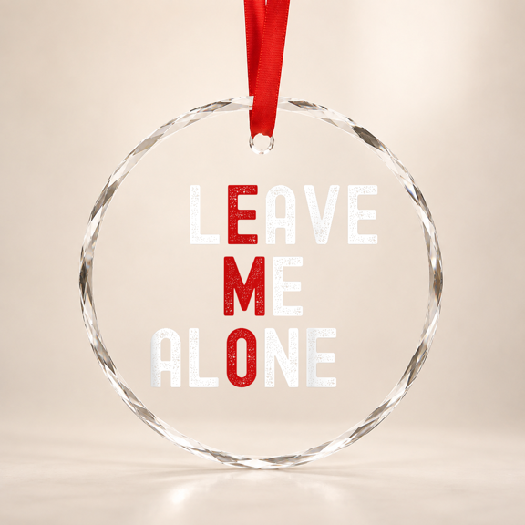 EMO Leave Me Alone Emo Boys Glass Ornament