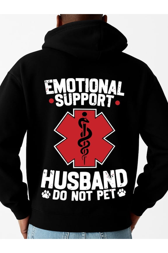 EMO Support Husband hoodies & sweatshirt men's long sleeve black Perfect for Sports gift Vintage Unisex Shirt Printed tshirts Classic Unisex Shirt Cotton tshirts Retro Unisex Shirt Printed tshirts