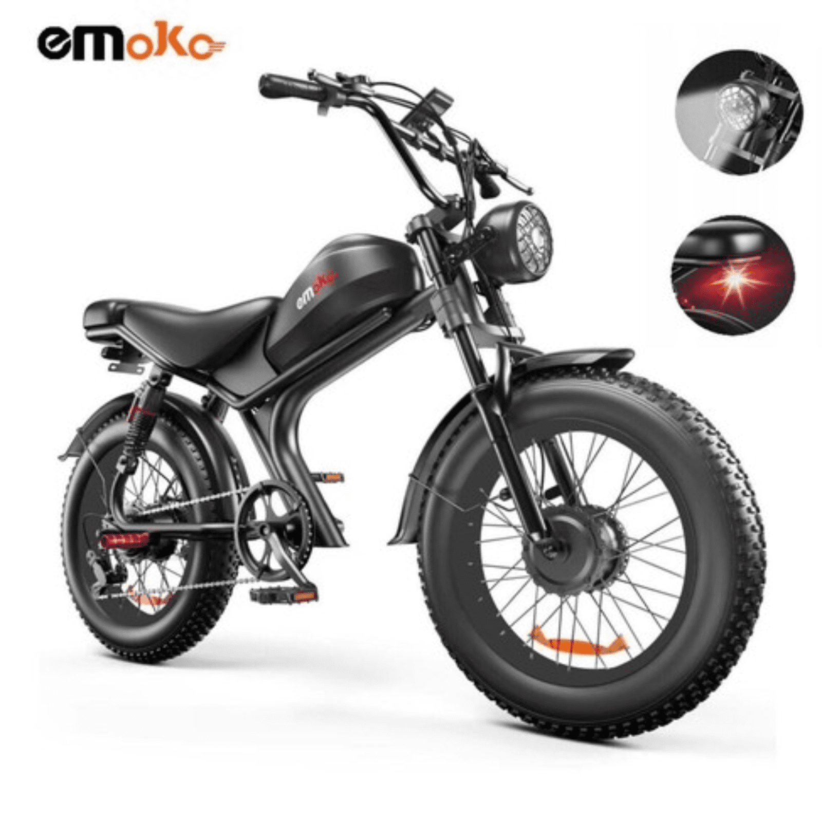 EMOKO C93 Dual Motor Electric Bike for Adults, 2000W Motor, 48V 23Ah Removable Battery, 20"x4.0" Fat Tires, Full Suspension, Dual Disc Brakes, LCD Display