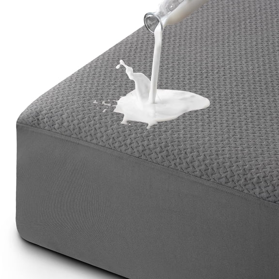 EMONIA 2 Pack 100% Waterproof Mattress Protector Queen Size 3D Air Fabric Cooling Mattress Cover Bed Pad Smooth Breathable Noiseless Washable with 8''-21'' Deep Pocket (Dark Gary,Queen 2 Pack)