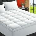 EMONIA Extra Thick Mattress Topper,Cooling Plush Mattress Pad Cover