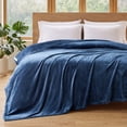 thumbnail image 1 of EMONIA Fleece Bed Blanket Queen Size, Soft Cozy Blanket, Lightweight Flannel Blanket for Bed, Sofa, Couch, All-Season Home Decor Gift for Men & Women, Navy, 90x90 Inches, 1 of 11