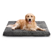 EMONIA Large Dog Bed, Luxury Rose Velvet Pet Mattress,Dog Pad for Crate, Non Slip Bottom, Suitable for Large, Medium Dogs 42 "x 28", Light Gray