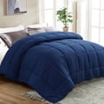 thumbnail image 1 of EMONIA Luxury Comforter Duvet Insert, Quilted Comforters Cal King All Season Duvet Soft Down Alternative Bedding Blanket Soft Cooling Lightweight w 8 Tabs (Dark Blue,California King 104 x 96 inches), 1 of 7