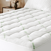 EMONIA Mattress Pad Queen Size Pillow Top Mattress Cover,Washable Mattress topper,Breathable Soft Viscose Made from Bamboo,Mattress Protector Deep Pocket Fits 8-21 Inches