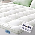 thumbnail image 1 of EMONIA Premium Soft Mattress Topper Queen for Back Pain Relief, Rayon Derived from Bamboo Pillow Top Mattress Pad with 8-21" Deep Pocket, Naturally Cooling Noiseless OEKO-TEX Certified (White,Queen), 1 of 9
