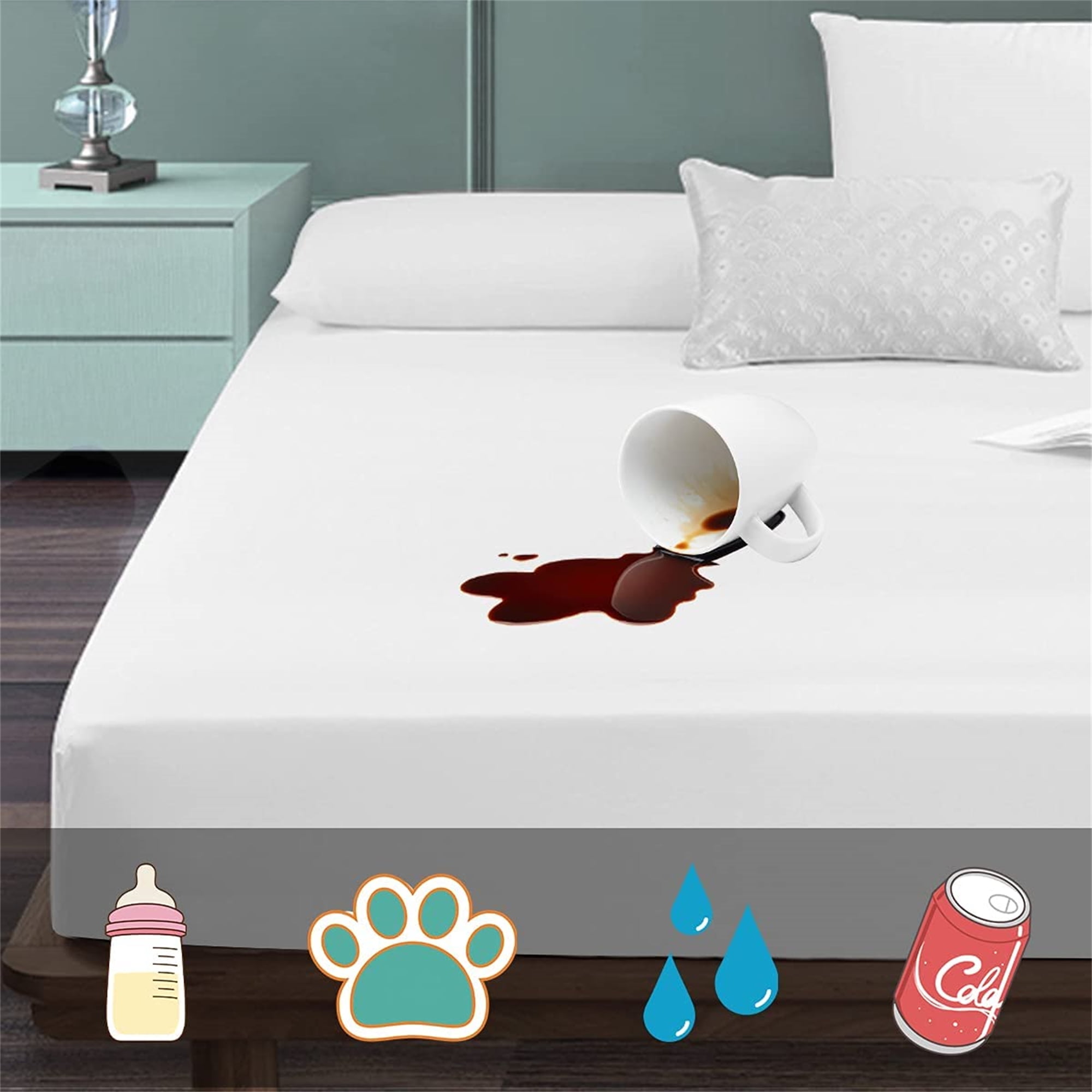 EMONIA Waterproof Mattress Protector Pad,Bed Bug Protection,Twin