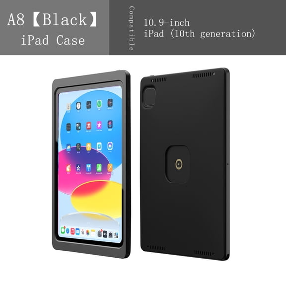 EMONITA Wallstation & Basestation Wireless 18W Fast Charging Protective Case 10.9-inch for iPad (10th Generation) - Black