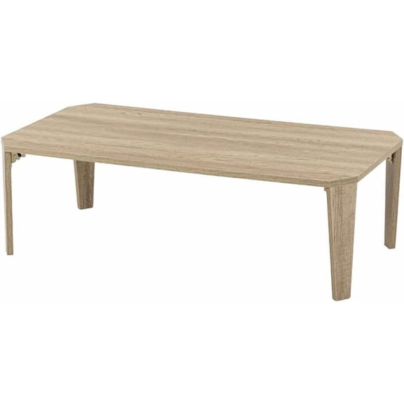 EMOOR 4-Leg Folding Coffee Table Rectangle 21.7x41.3in (Natural), Floor Sitting Low Table Small Space Minimalist Japanese Tatami Room