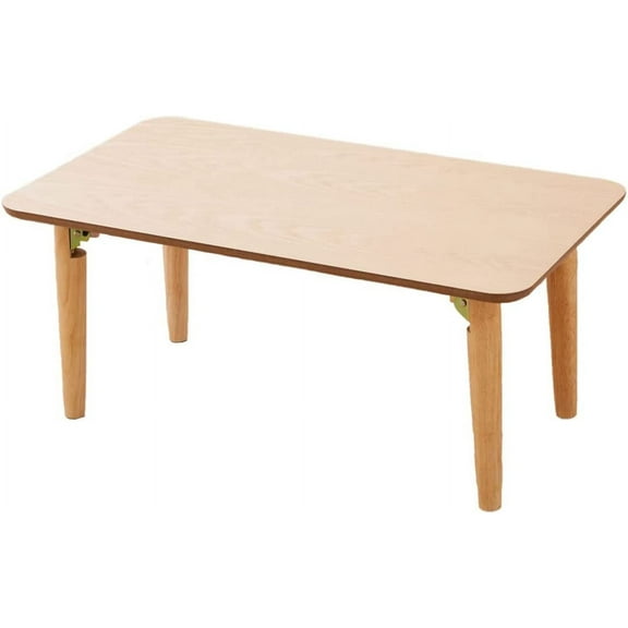 EMOOR Wood Folding Coffee Table Rectangle Medium (17.7"x31.5") Natural, Floor Sitting Low Table Small Space Minimalist Japanese Tatami Room