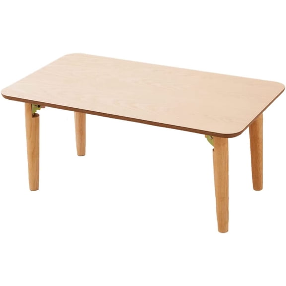 EMOOR Wood Folding Coffee Table Rectangle Medium (17.7"x31.5") Natural, Floor Sitting Low Table Small Space Minimalist Japanese Tatami Room