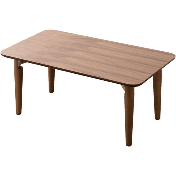 EMOOR Wood Folding Coffee Table Rectangle Medium (17.7"x31.5") Walnut, Floor Sitting Low Table Small Space Minimalist Japanese Tatami Room