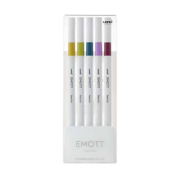 EMOTT Fineliner Pen Set #8, 5-Colors, Retro