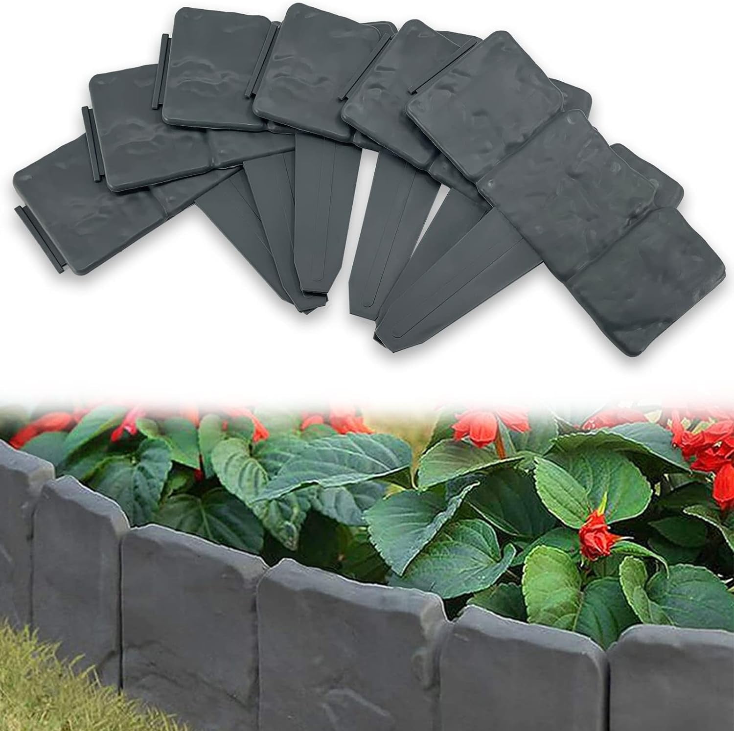 EMOWRASUL 10 Pcs Garden Landscape Edging for Garden DIY,Garden Border