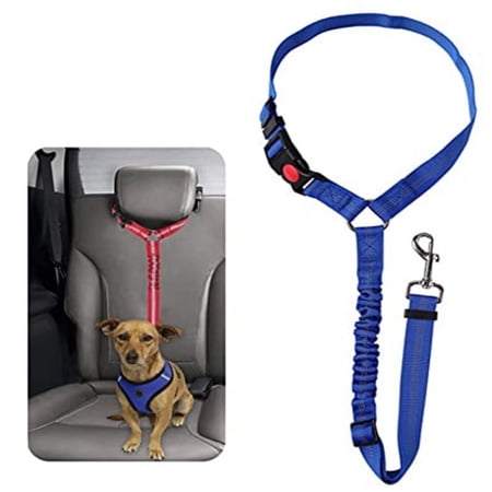 EMOWRASUL Dog Seatbelt Leash Harness,Car Seat for Dogs Travel Multifunctional Adjustable Accessories Blue
