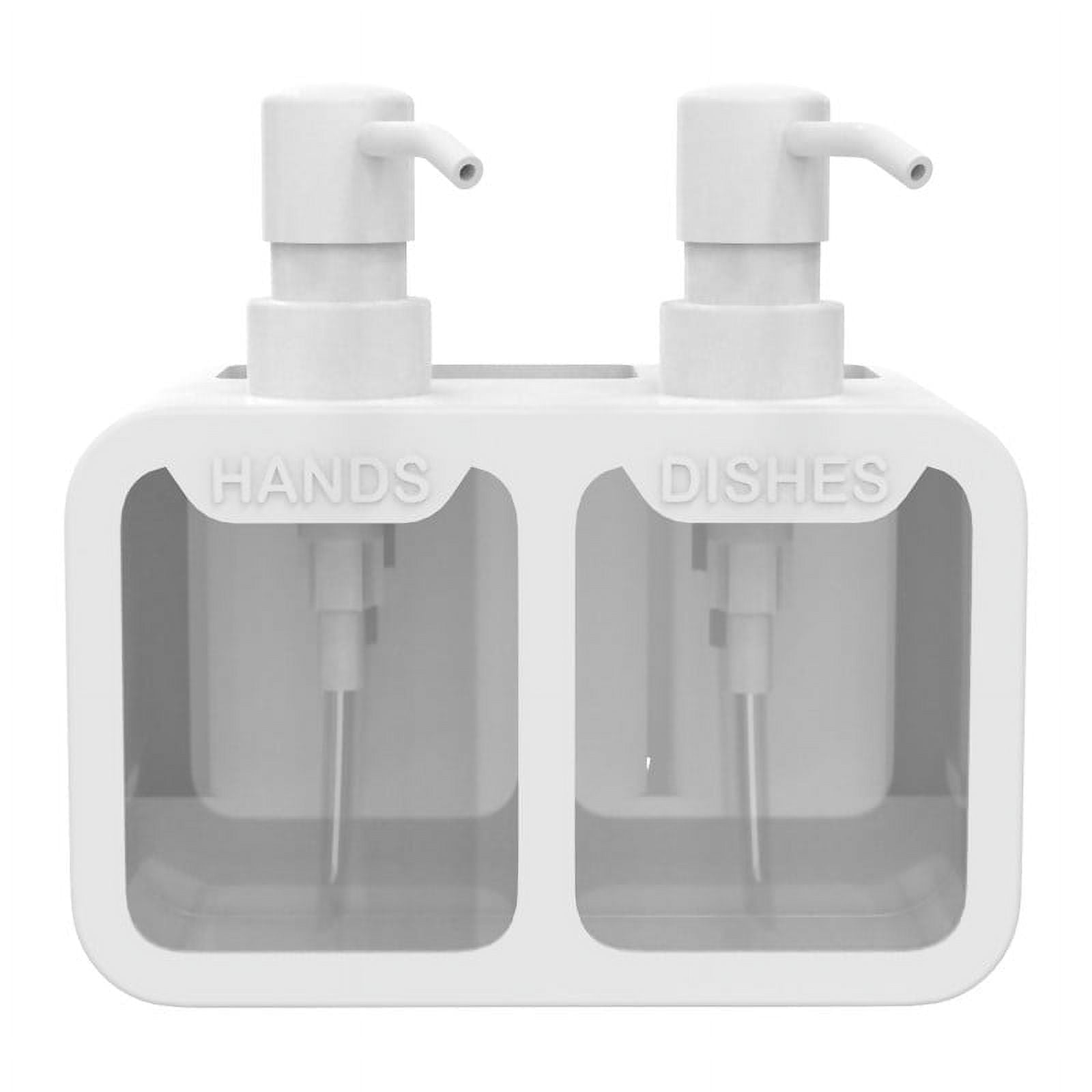 EMOWRASUL Hand and Dish Soap Dispenser Set - Soap Dispenser for Kitchen Sink(White)