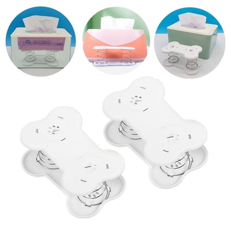 EMOWRASUL Tissue Box Spring Support-Spring Loaded Lifting Spring Tissue Holder, 2 Pieces Tissue Dispenser with Spring for Office Home Kitchen Toilet, Car Driving Safety Accessories
