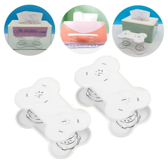 EMOWRASUL Tissue Box Spring Support-Spring Loaded Lifting Spring Tissue Holder, 2 Pieces Tissue Dispenser with Spring for Office Home Kitchen Toilet, Car Driving Safety Accessories