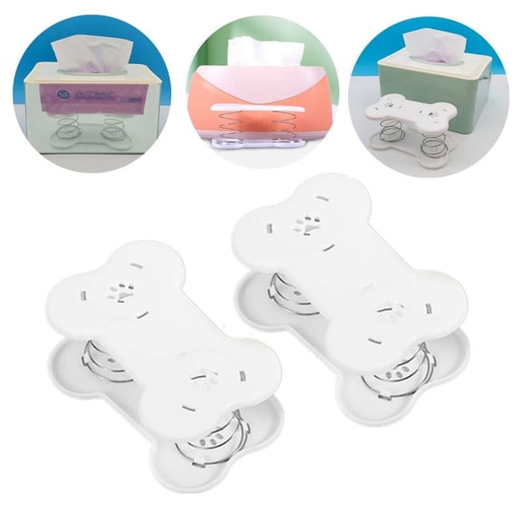 EMOWRASUL Tissue Box Spring Support-Spring Loaded Lifting Spring Tissue Holder, 2 Pieces Tissue Dispenser with Spring for Office Home Kitchen Toilet, Car Driving Safety Accessories