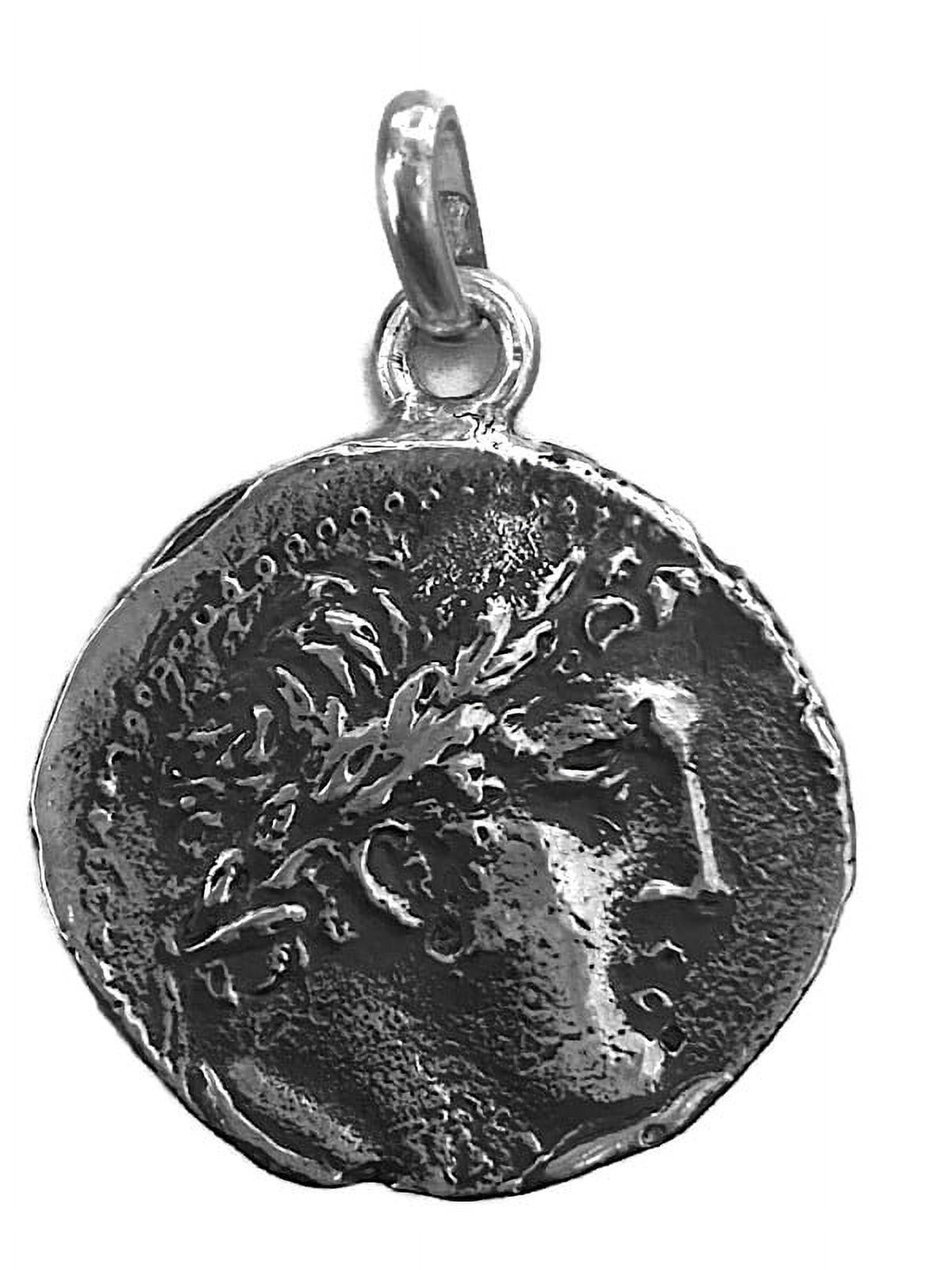 EMPEROR JULIUS CAESAR LARGE COIN PENDANT .925 STERLING SILVER ...