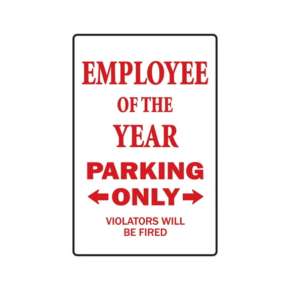 EMPLOYEE of the YEAR Aluminum Sign parking office worker award | Indoor/Outdoor | 24" Tall