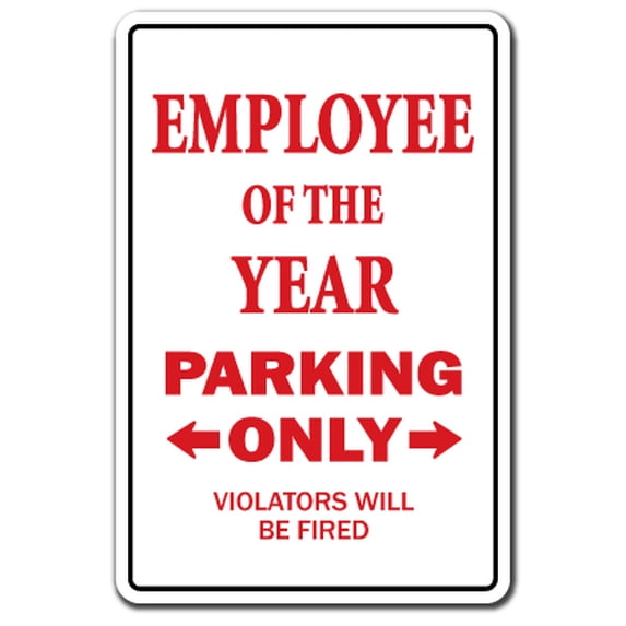 EMPLOYEE of the YEAR Decal parking office worker award | Indoor/Outdoor | 7" Tall