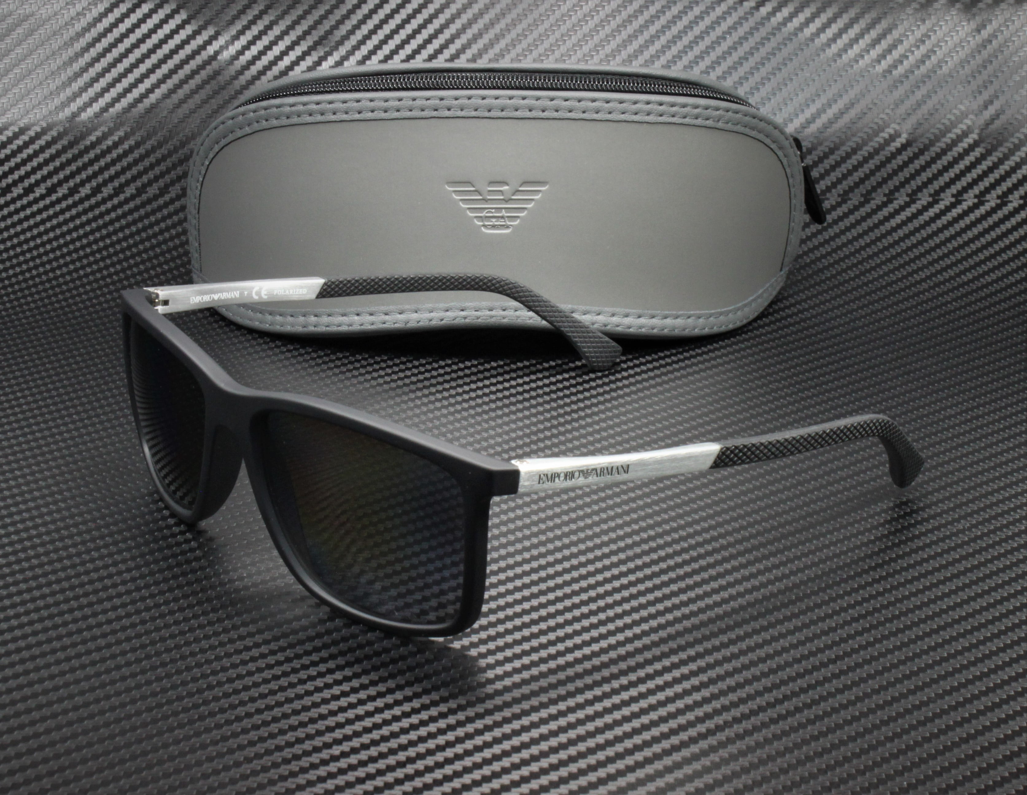 EMPORIO ARMANI EA4058 506381 Black Rubber Polarized Grey 58 mm Men's Sunglasses