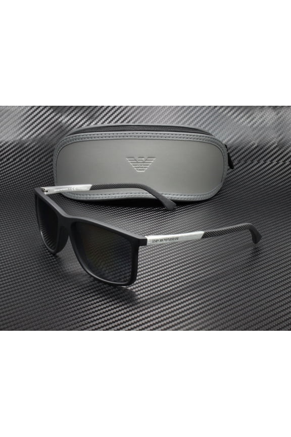 EA4058 506381 Black Rubber Polarized Grey 58 mm Men's Sunglasses