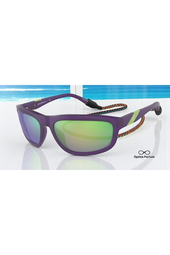 EA4183U 51283R Mt Purple Grey Mir Green 64 mm Men's Sunglasses
