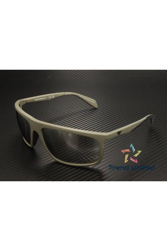 EA4212U 54376G Matte Mud Light Grey Mirror 64 mm Men's Sunglasses