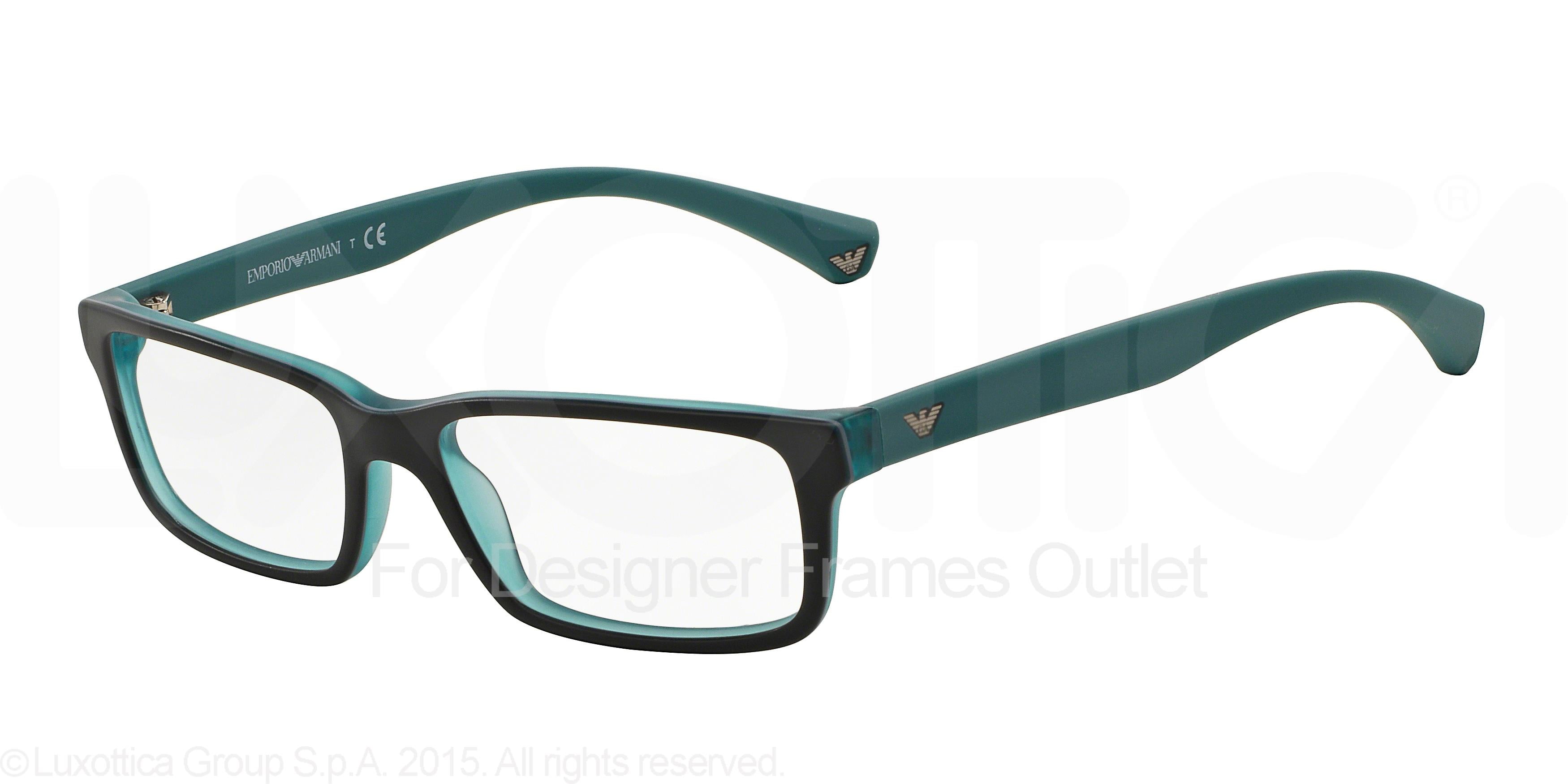 EMPORIO ARMANI Eyeglasses EA 3061 5393 Black Matte Turquoise 53MM Walmart