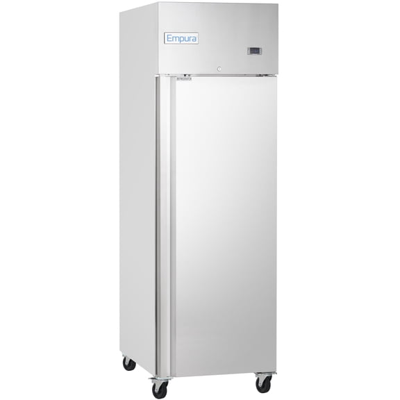 EMPURA 25" Reach-In Refrigerator with One-Swing Solid Door | Merchandiser Beverage Display Fridge for Convenience Grocery Store | 18 Cu. Ft. | 24.8"W x 31.5"D x 79.5"H, Stainless Steel Exterior, NSF