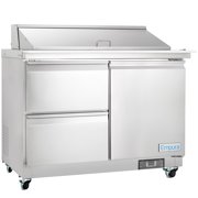 EMPURA 48" Mega Top Refrigerated Prep Table with Two-Swing Door | Sandwich Salad Preparation Fridge Deli School Sub Shop | 18 Pans Capacity, 48.2"W x 34.5"D x 43.2"H, Stainless Steel/Aluminum, 115v