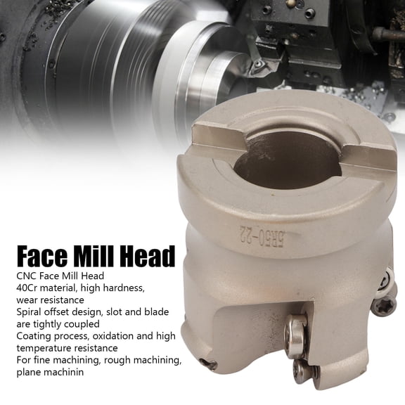 EMR 5R50 22 40Cr Steel 4-Flute Face Mill Head for APMT1204 Inserts with Screwdriver and Storage Box