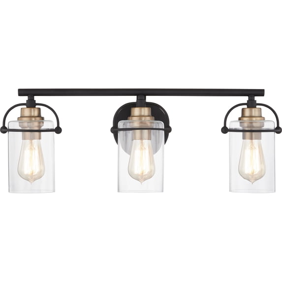 Emerson 3-Light Matte Black Vanity Light