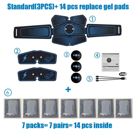 EMS Ab Stimulator Belt, Portable Abs Toning Belt with 6 Modes & 15 Intensity Levels, Muscle Toner and Massage Device for Home, Office & Travel, Lightweight Fitness Gear for Men & Women