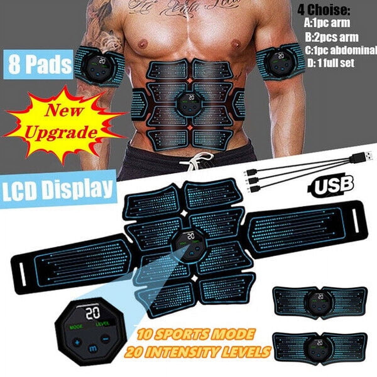 EMS Abs Abdominal Muscle Toner Muscle Stimulator Fitness Trainer Training w LCD Walmart