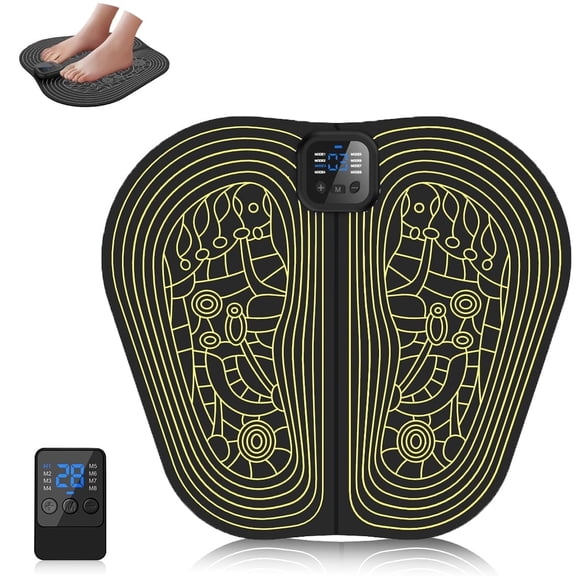 EMS Electric Foot Massager Mat Pad Remote Control USB LED Portable Rechargeable for Men Women 8 Modes 30 Intensity Levels