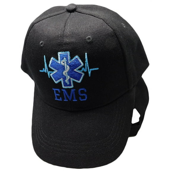 EMS Emergency Medical Technician EMT Cross EMS Paramedic Black Baseball Cap Hat