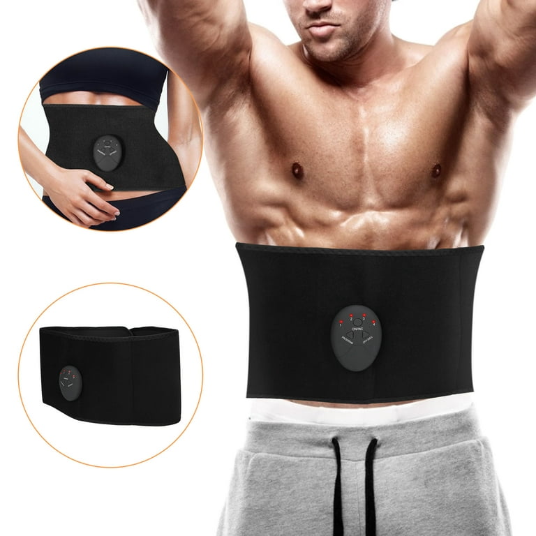 EMS Fitness Belt Waist Trimmer Abs Stimulator Muscle Toner Fitness Belt  Rechargeable Abdominal Muscle Trainer Toner Waist Slimming Belt For Men 