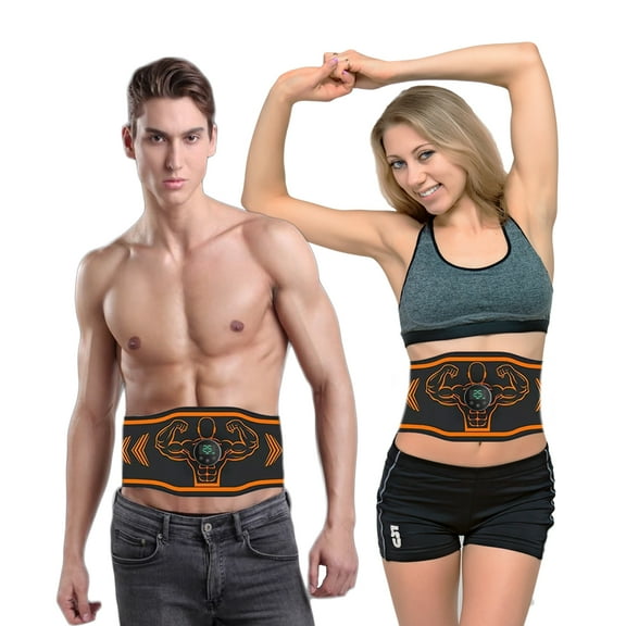 EMS Fitness Belt for Abs & Arms, USB Rechargeable, 8 Modes Adjustable Muscle Toning Trainer for Home Workouts