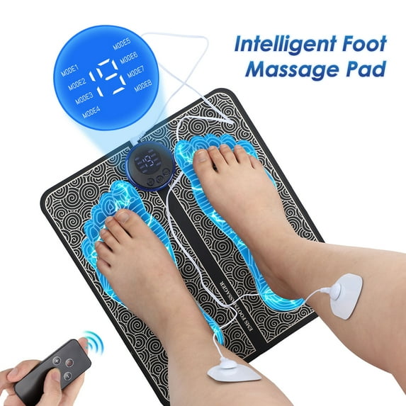 EMS Foot Massage Pad with Remote Control, Legs Foot Massager for Muscles Relaxation