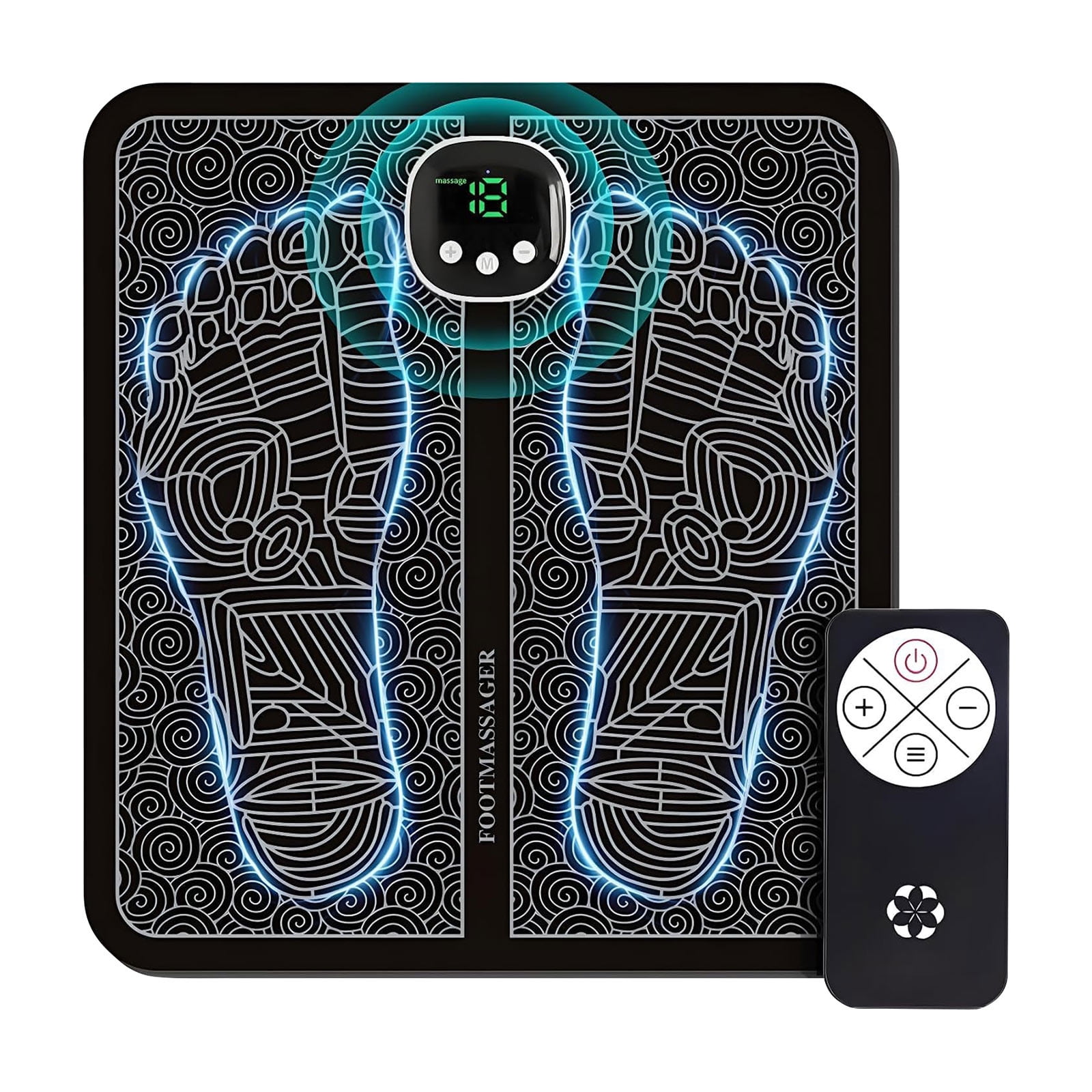 EMS Foot Massager for Neuropathy - Foot Massager Mat for Pain Plantar Relief, Improve Circulation, Muscle Relaxation, Portable & Rechargeable EMS Foot Stimulator with 8 Modes &19 Levels