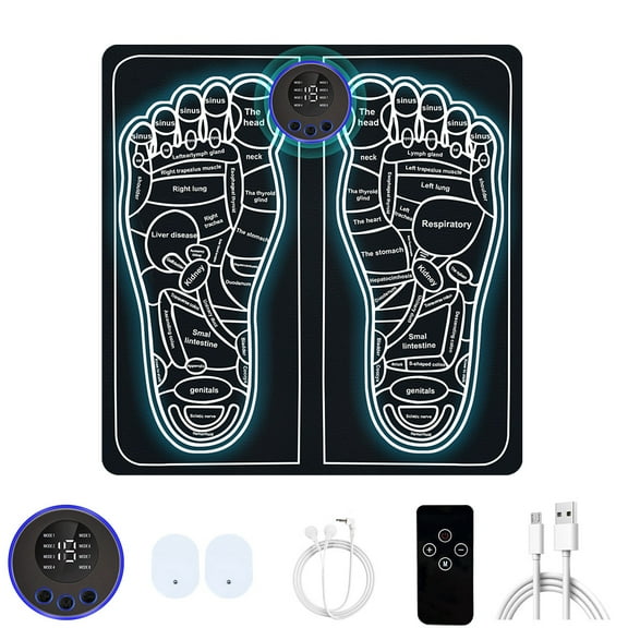 EMS Foot Massager TENS for Muscle Relaxation,LCD Display Screen,Back Massager & Legs Massager Pad with Remote Control