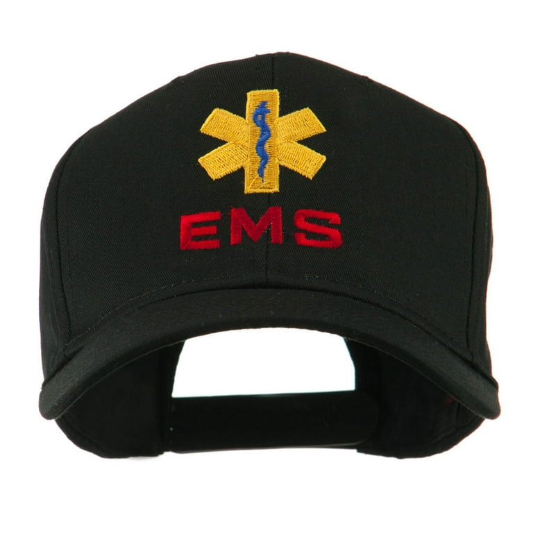 EMS Emblem Black Baseball Cap - Embroidered Adjustable Hat For EMTs, First Responders 2 thumbnail image