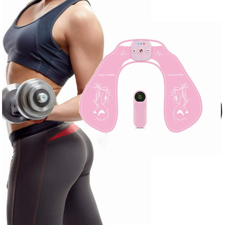 EMS Stimulator Hips Trainer, Hip Trainer Buttocks Lifting Muscle Stimulator Gear Home Office Workout Equipment Machine for Women Men(Pink